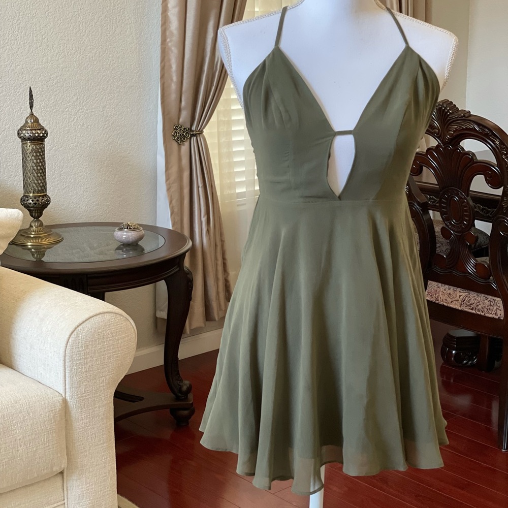 Olive Green Bebe Dress